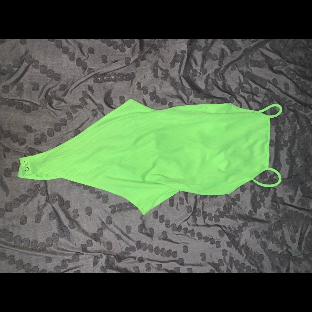 Like green strapped bodysuit